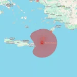 Couple in bed during earthquake with safety warning alerts in Greece.