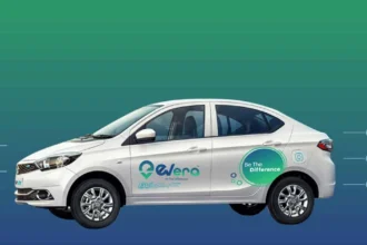 Electric taxi service in Delhi by Evera Cabs showcasing eco-friendly vehicles at the airport.