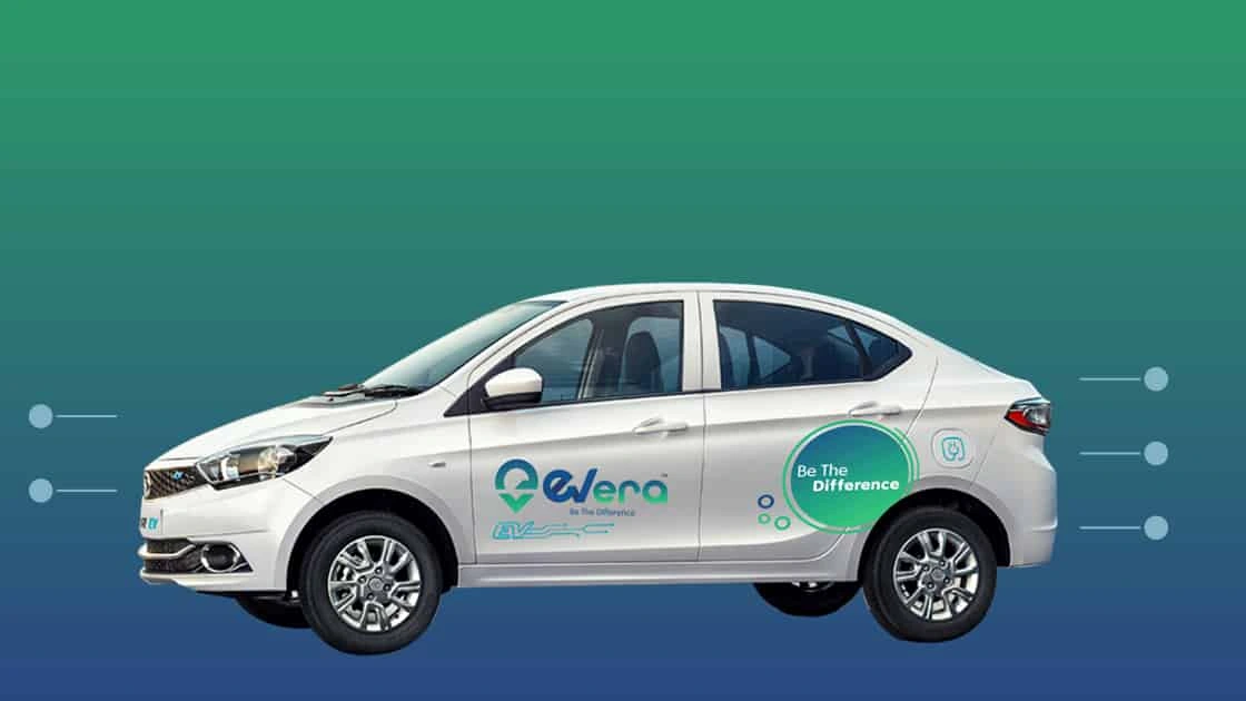 Electric taxi service in Delhi by Evera Cabs showcasing eco-friendly vehicles at the airport.