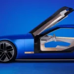 Jaguar Land Rover's Type 00 electric concept car with tank-like design in Mumbai.