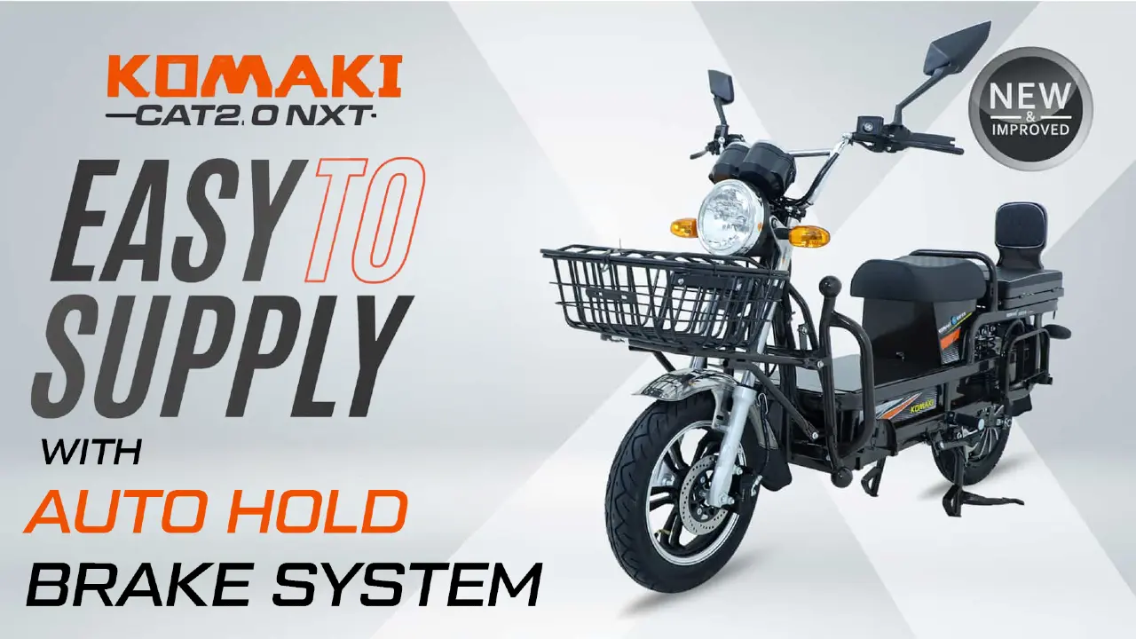 Komaki Electric CAT 2.0 eco electric utility scooter for city commuting.