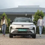 White Tata Nexon SUV parked outdoors.