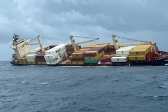 Ship MSC Elsa-3 sinking near Kerala coast due to container misloading and instability.